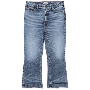 Tommy Hilfiger High Rise Crop Kick Flare Jeans Raw Hem Women’s 6 / 28 Whisker